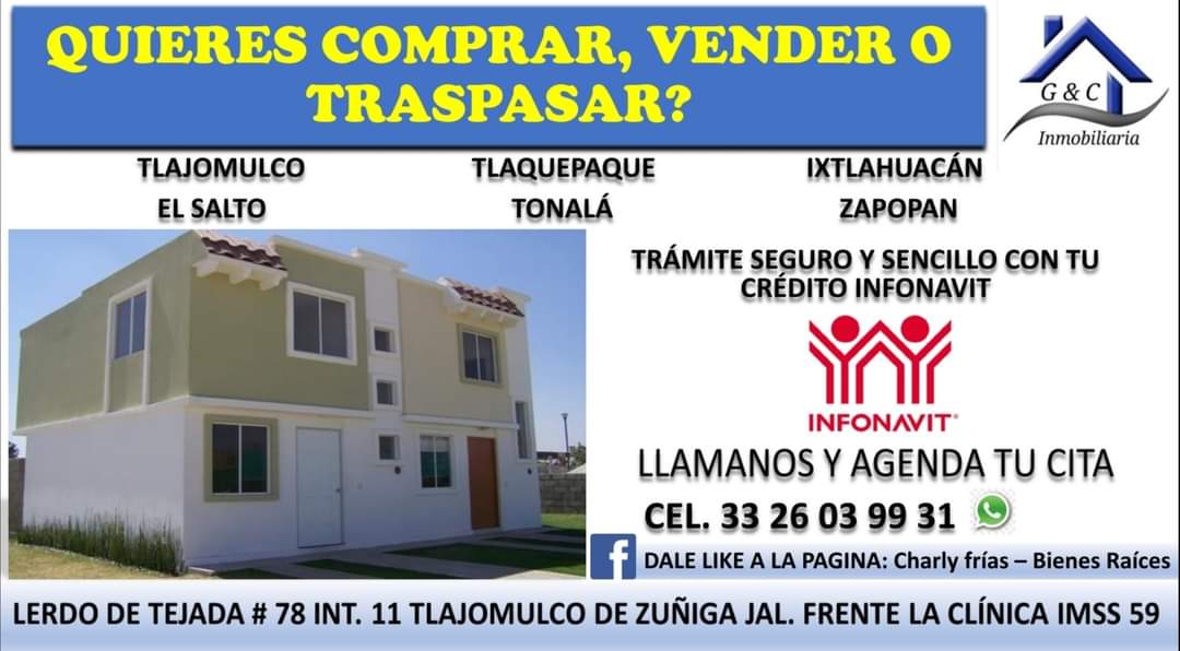 Casa Infonavit disponible para compra venta o traspaso con G&C Inmobiliaria