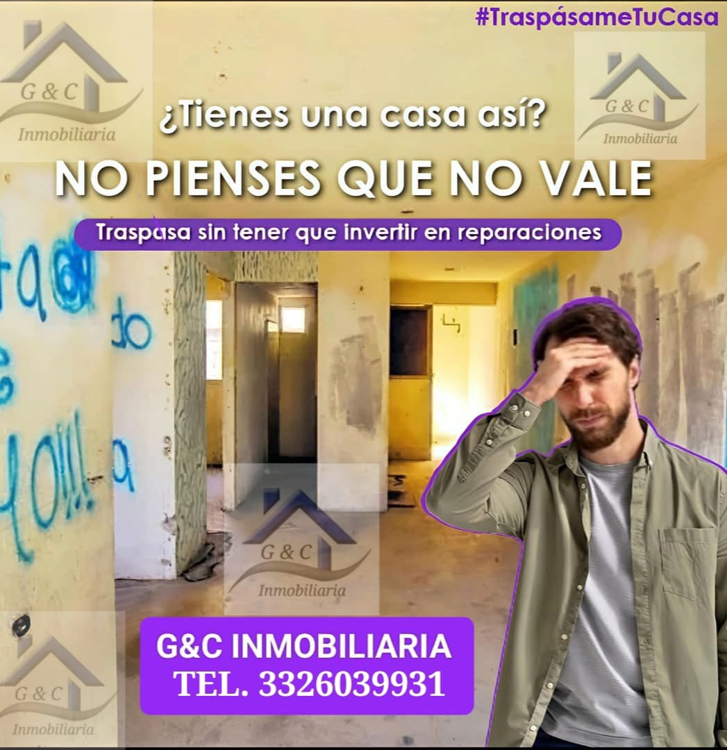 Casa en condiciones deterioradas que puede evaluarse para traspaso con G&C Inmobiliaria